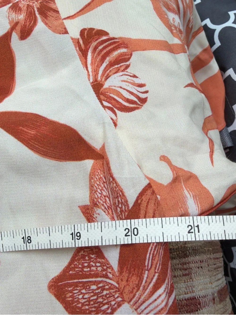 Rococo Sand Orange and White Floral Button-Front Blouse - Picture 3 of 7